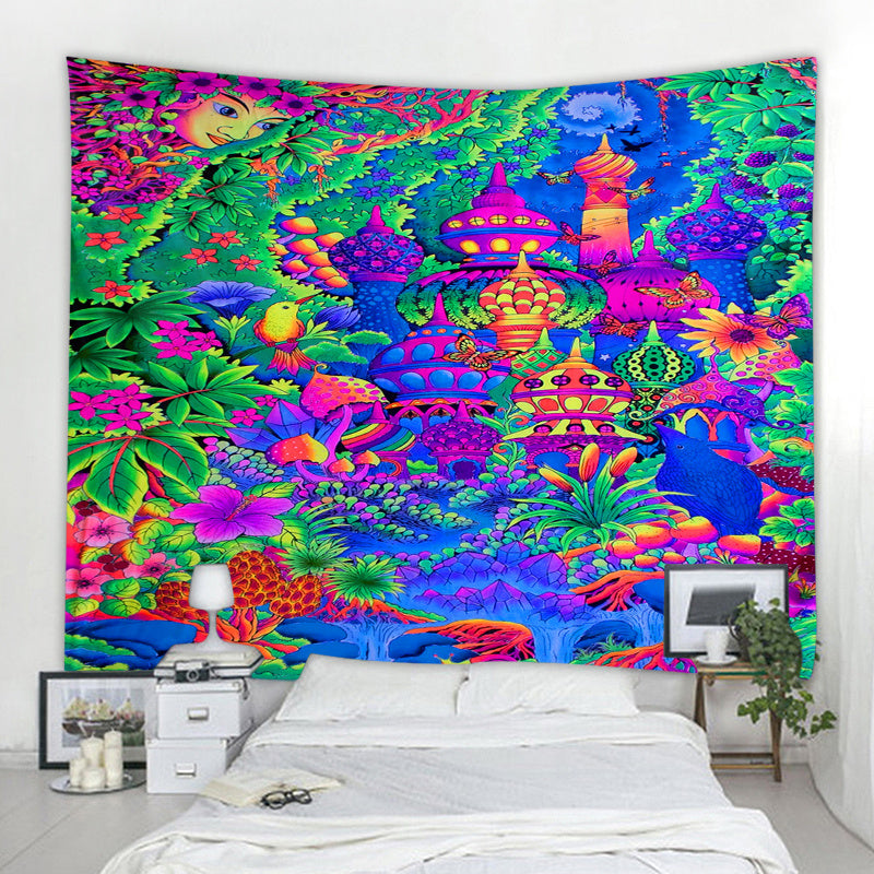 New European And American Psychedelic Mushroom Tapestry