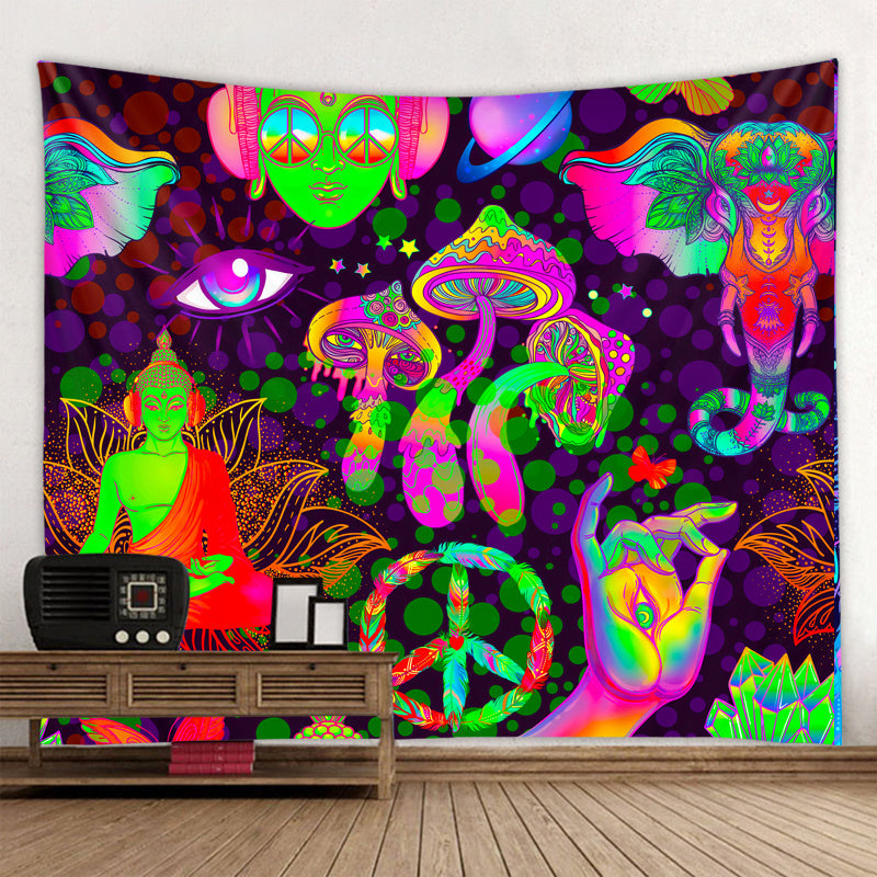 New European And American Psychedelic Mushroom Tapestry