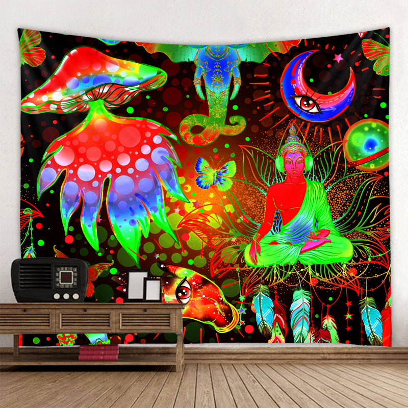 New European And American Psychedelic Mushroom Tapestry