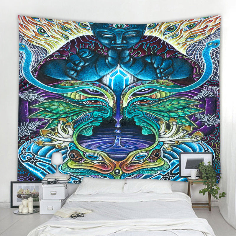 New European And American Psychedelic Mushroom Tapestry