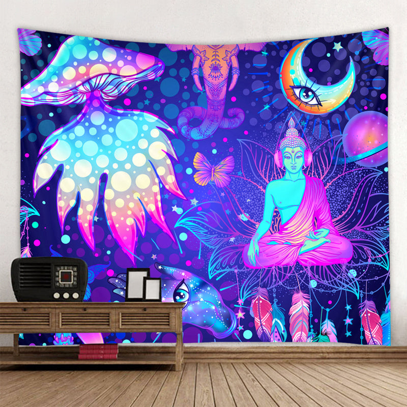 New European And American Psychedelic Mushroom Tapestry